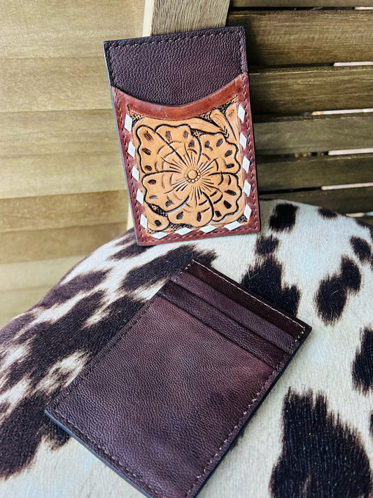 Tooled Leather Card Holder