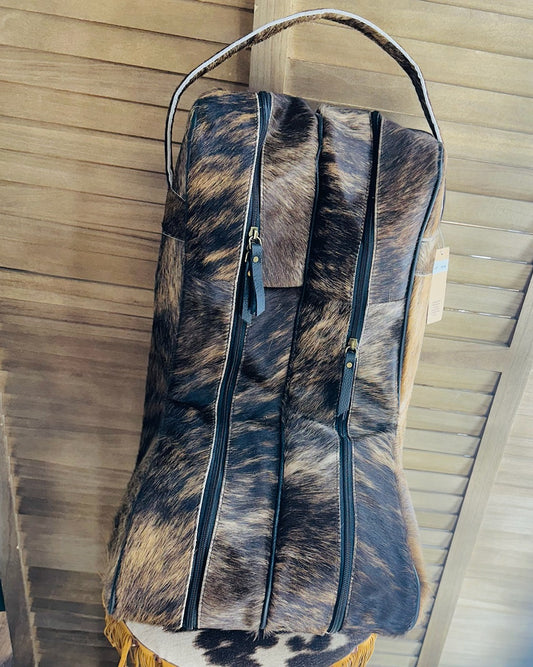 Brown coe Hide Boot Bag