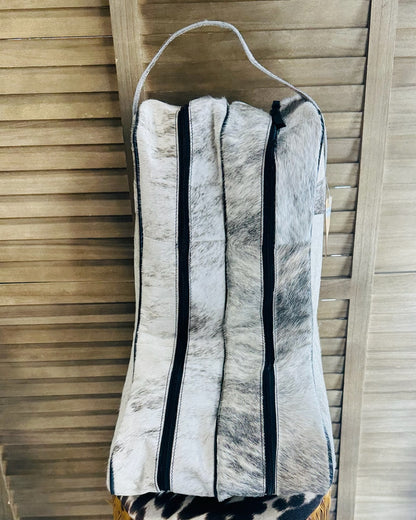 Creme Cow Hide Boot Bag