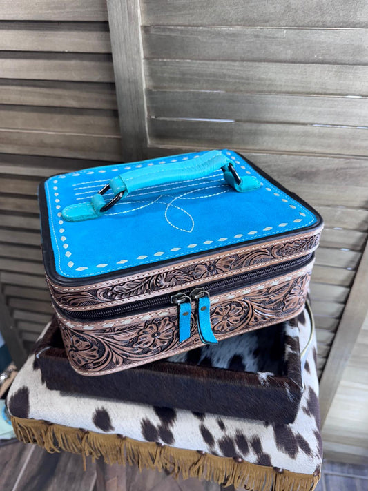 Turquoise Boot Stitch Jewelry Box