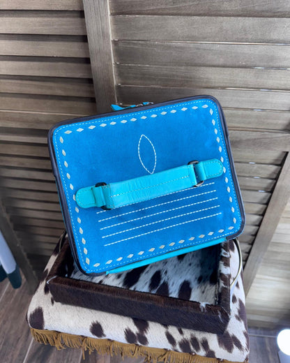 Turquoise Boot Stitch Jewelry Box