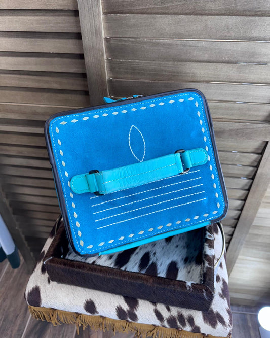Turquoise Boot Stitch Jewelry Box