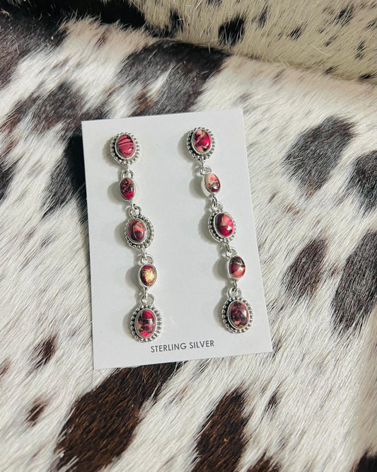 Dahlia Rose Dangle Earrings