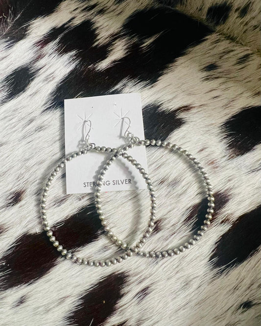 Sterling Pearl Hoops