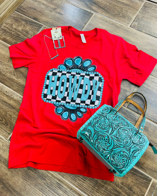 Howdy Checkered Tee