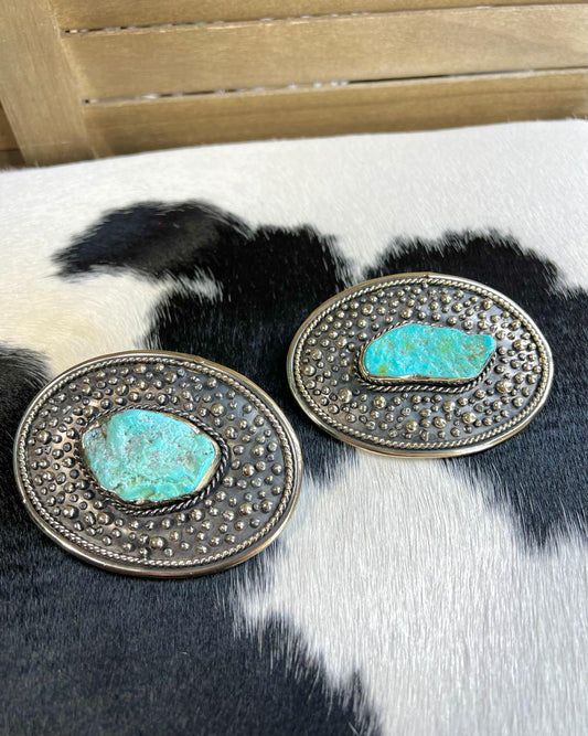 Natural Turquoise Oval Buckle