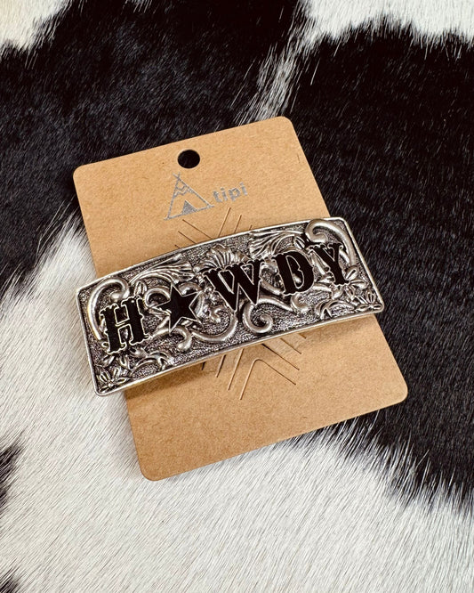 Howdy Metal Hair Barrette