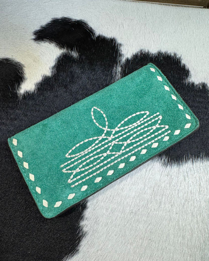 AD Turquoise Boot Stitch Wallet