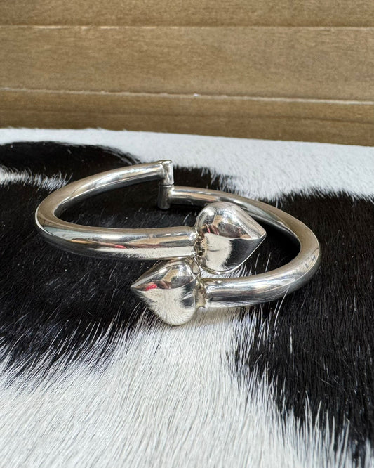 Sterling Silver Double Heart Bangle