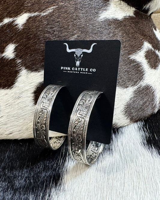 Sterling Pattern Hoops