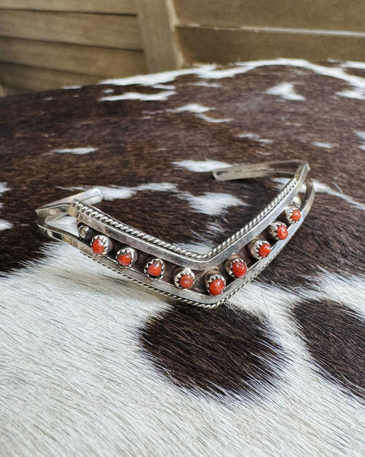 V Coral Stone Cuff