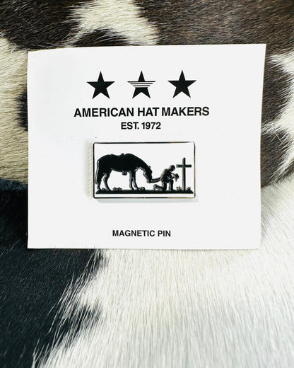 Praying Cowboy Magnetic Pin
