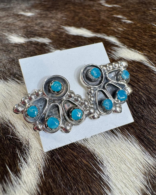 Joan Cheama Turquoise Fan Studs *Native