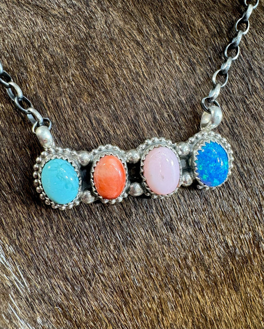 Sheila Becenti Multi 4 Stone Necklace *Native
