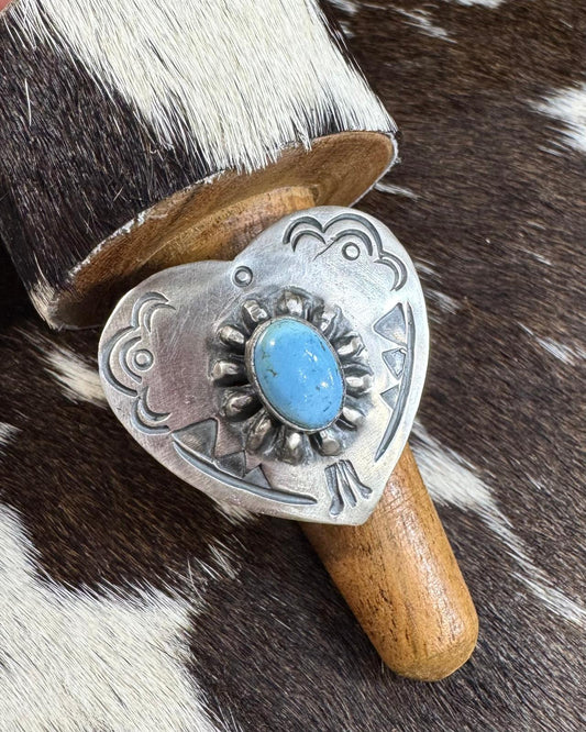 Leroy James Sterling Golden Hills Heart Ring *Native
