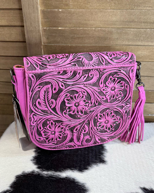 Pink AD Tooled Crossbody