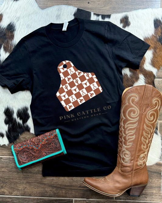Pink Cattle Merch Tee *Black
