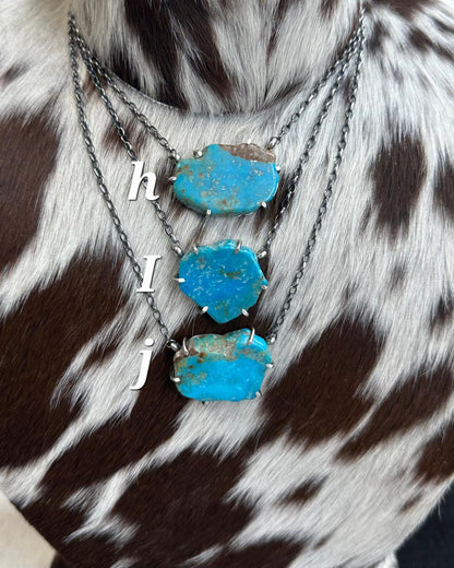 Donavan Skeets Waterproof Darker Turquoise Slab Necklace *Native