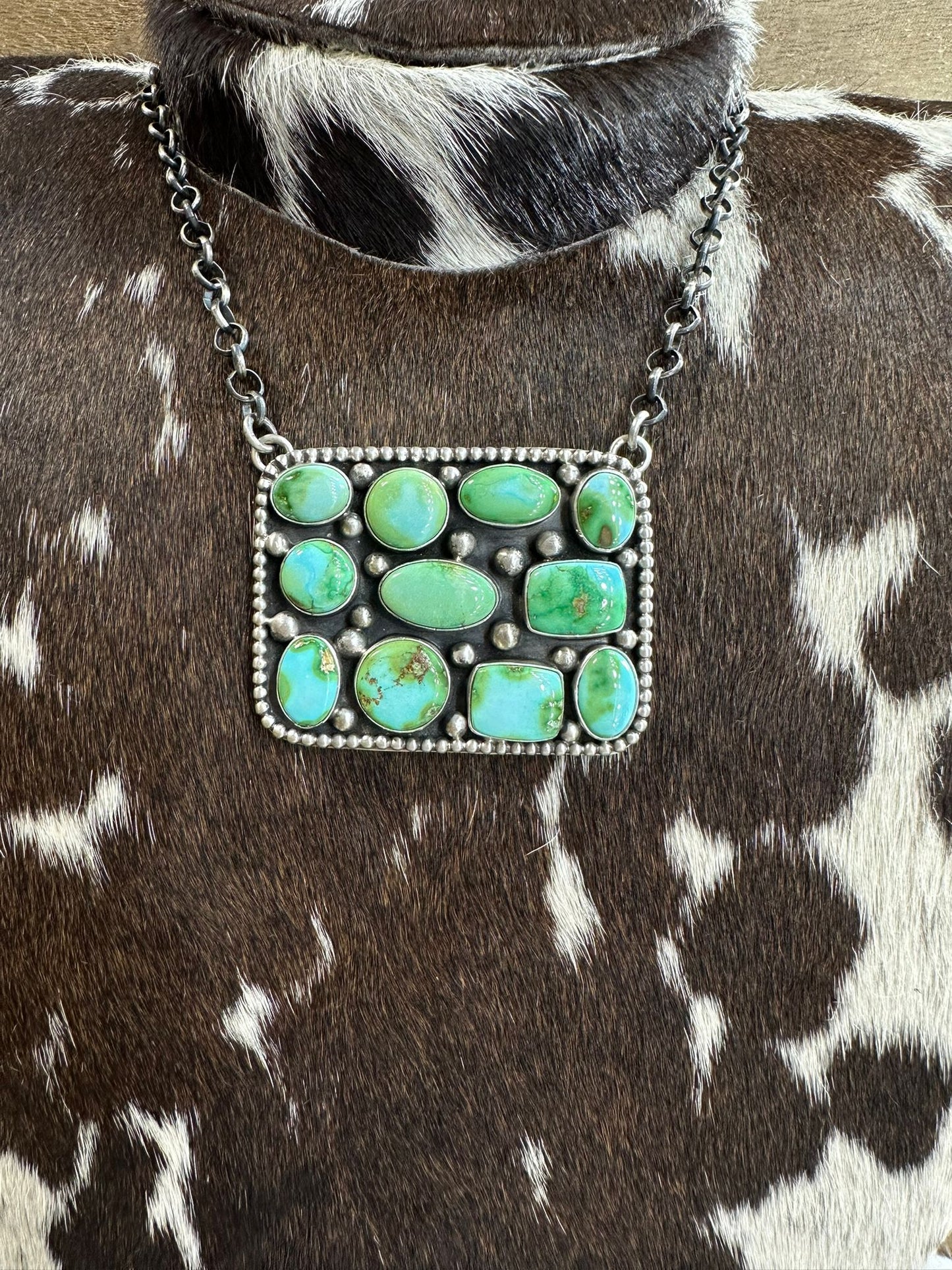 P.Yazzie Pebbled Square Sonoran Necklace *Native