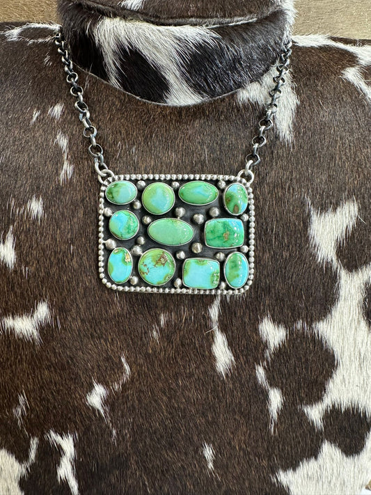 P.Yazzie Pebbled Square Sonoran Necklace *Native