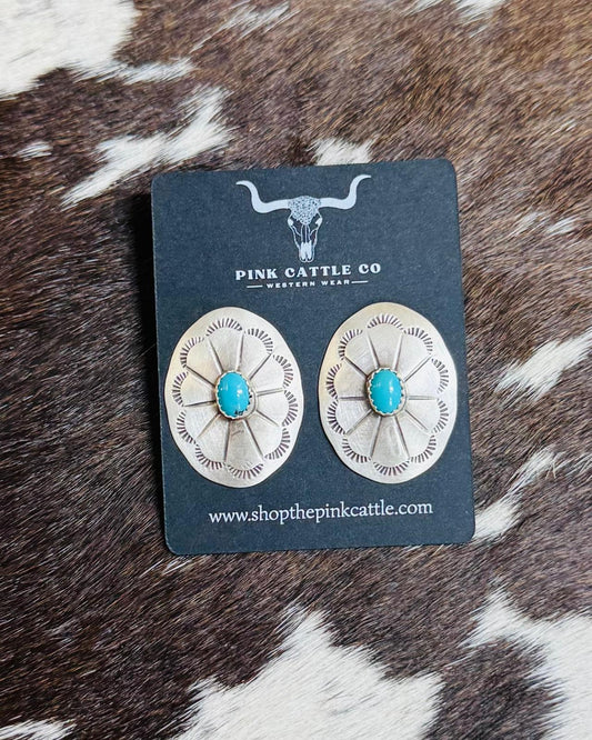 Kingman Oval Concho Earrings *Native