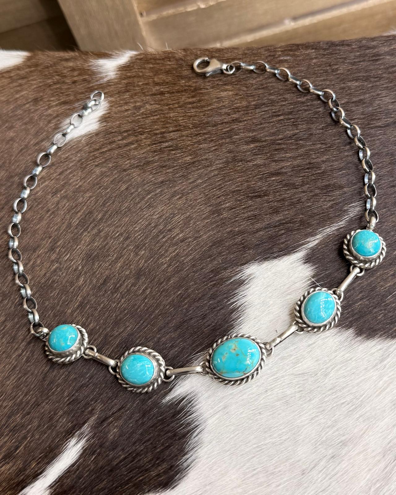 Kingman Turquoise 5 Stone Choker *Native