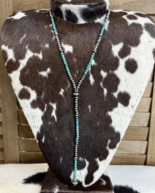 Pearl & Turquoise Lariat