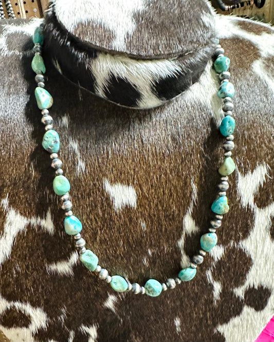 21" Red River Turquoise Multi Pearl Stacker