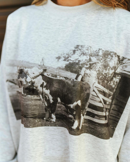 Vintage Heifer Crop Crew Neck