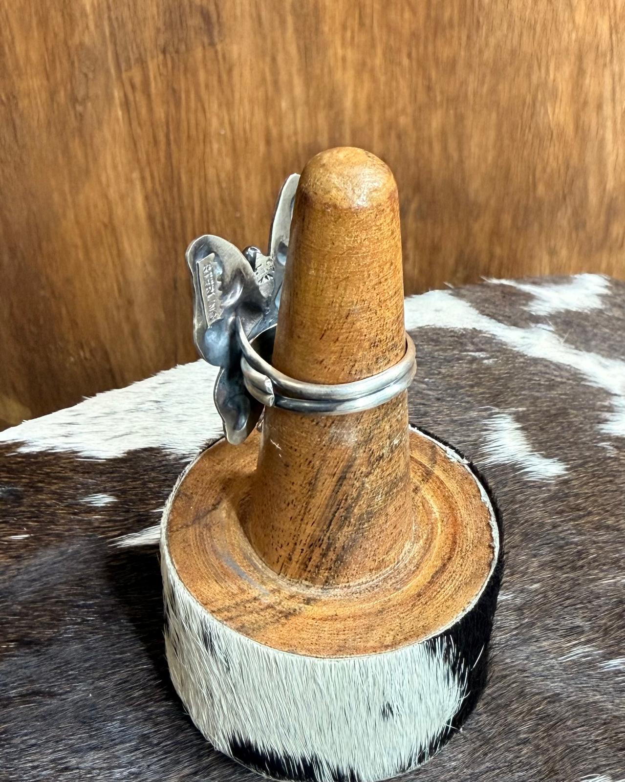 T. Yazzie Adjustable Silver Butterfly Ring *Native