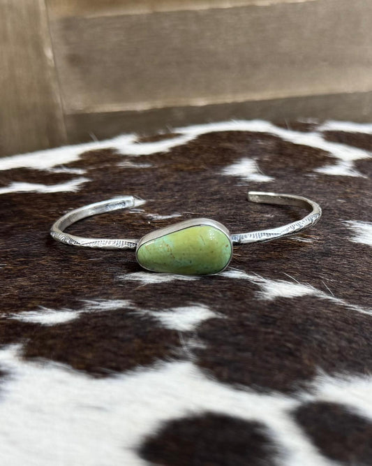 Johnny Dixon Green Turquoise Stone Cuff *Native