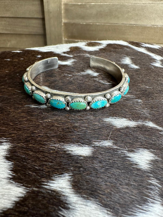 Multi Oval Turquoise Cuff
