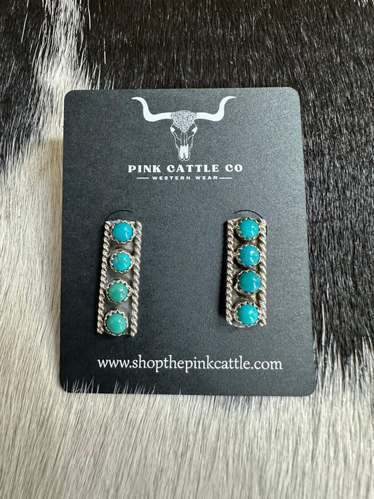 Janice Spencer 4 Stone Rectangular Studs *Native