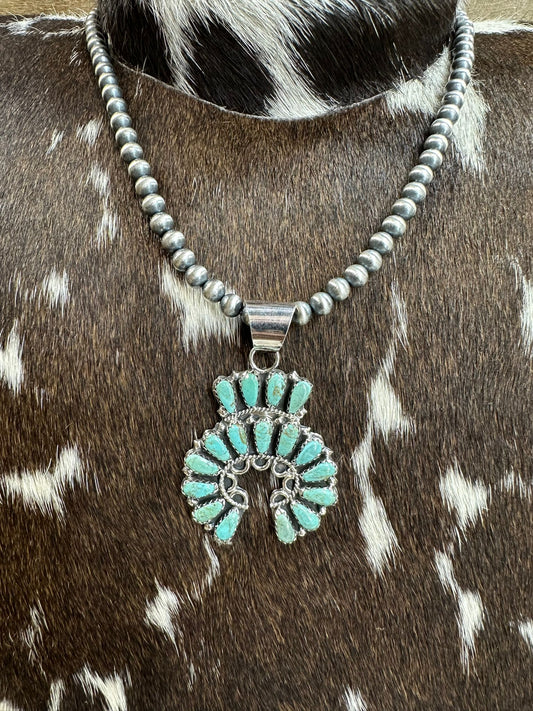 Zeita Begay Naja & 5mm Pearl 16” Necklace *Native