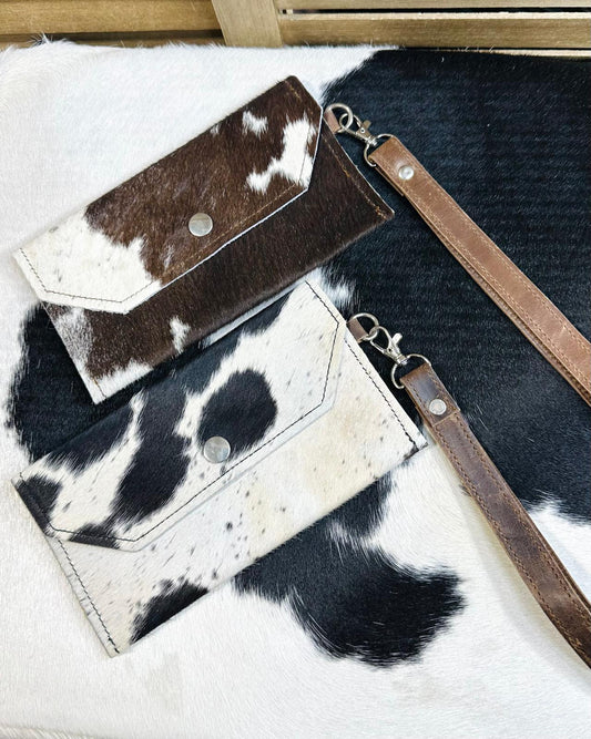 Cowhide Snap Wristlet