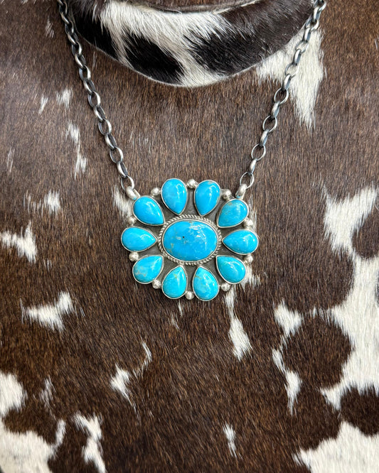 Geraldine James Turquoise Cluster Necklace *Native