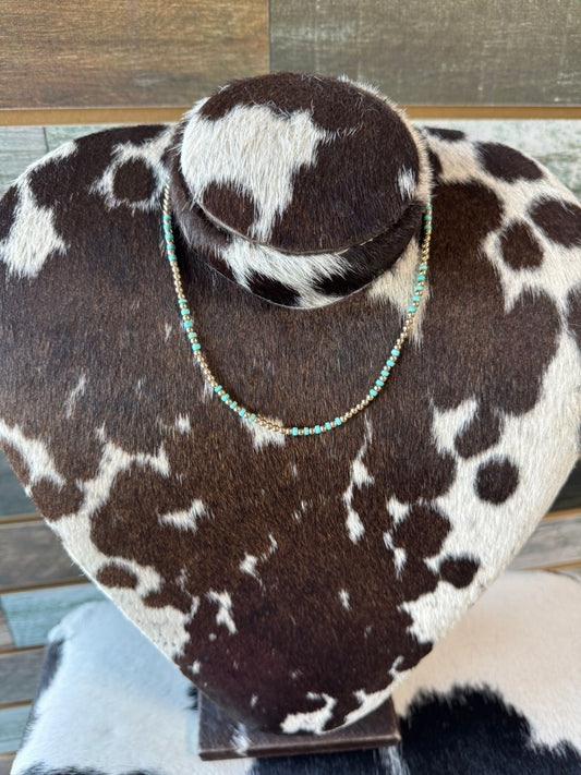 Dainty Gold Turquoise Stacker