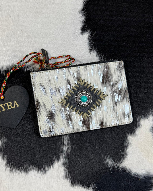 Myra Acid Wash Cowhide Card Case