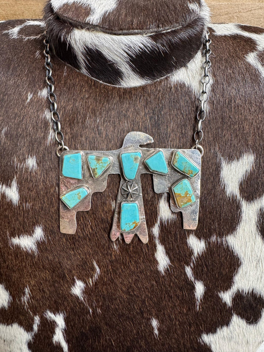 Thunderbird Turquoise Stone Necklace *Native