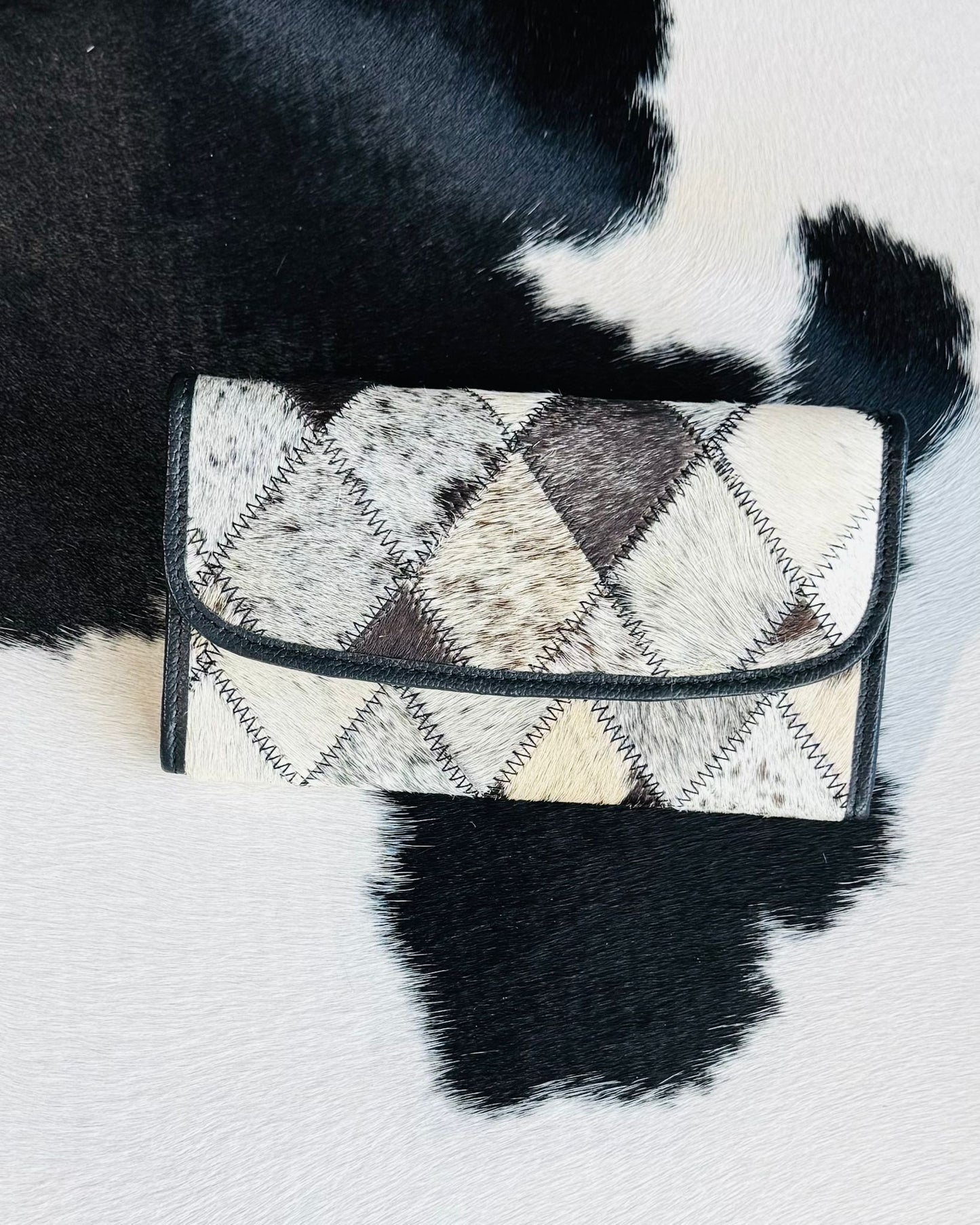 Cowhide Patchwork Wallet