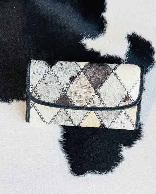 Cowhide Patchwork Wallet