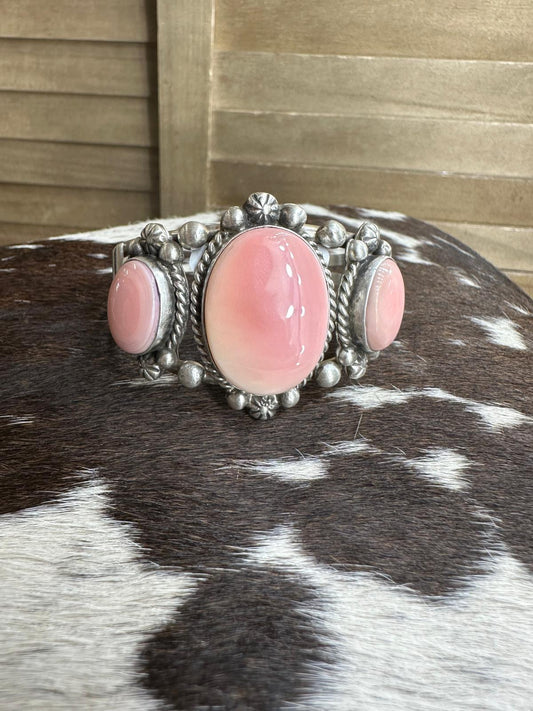 3 Stone Pink Conch Cuff *Native