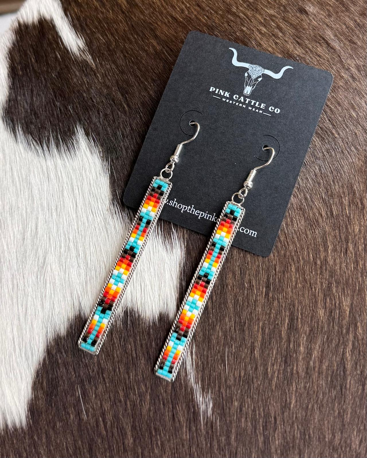 Long Beaded Earrings *Native