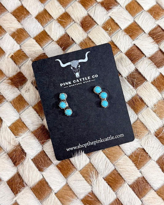 3 Stone Turquoise Crawlers *Native