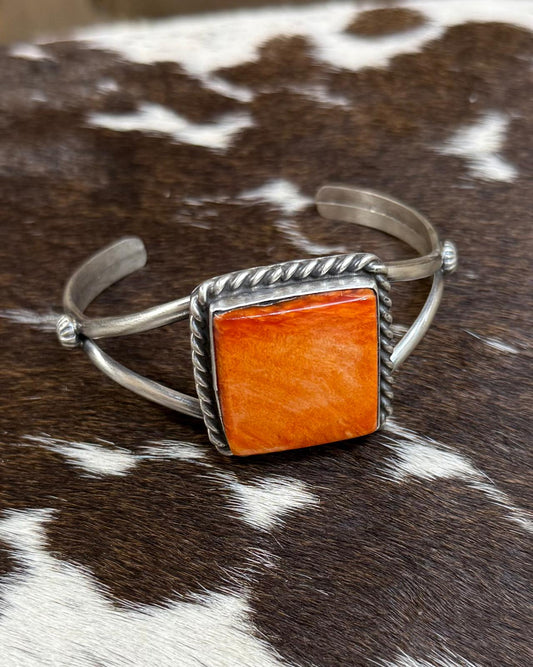 Orange Spiny Square Cuff *Native