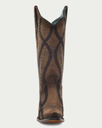 CORRAL brand Crystal Embroidery Stud Cowgirl Boots