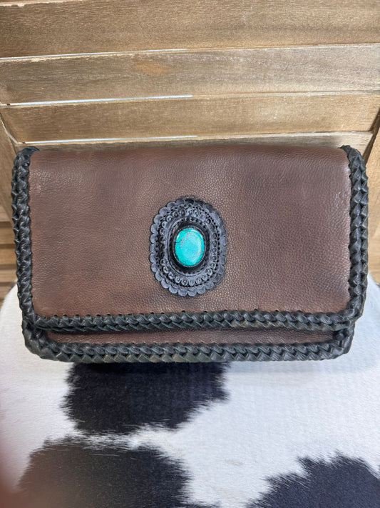Black & Brown AD Stone Crossbody