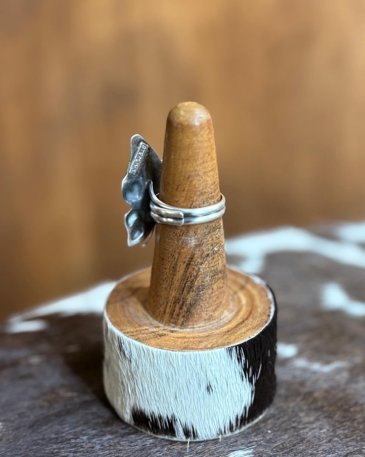 T. Yazzie Adjustable Turquoise Butterfly Ring *Native