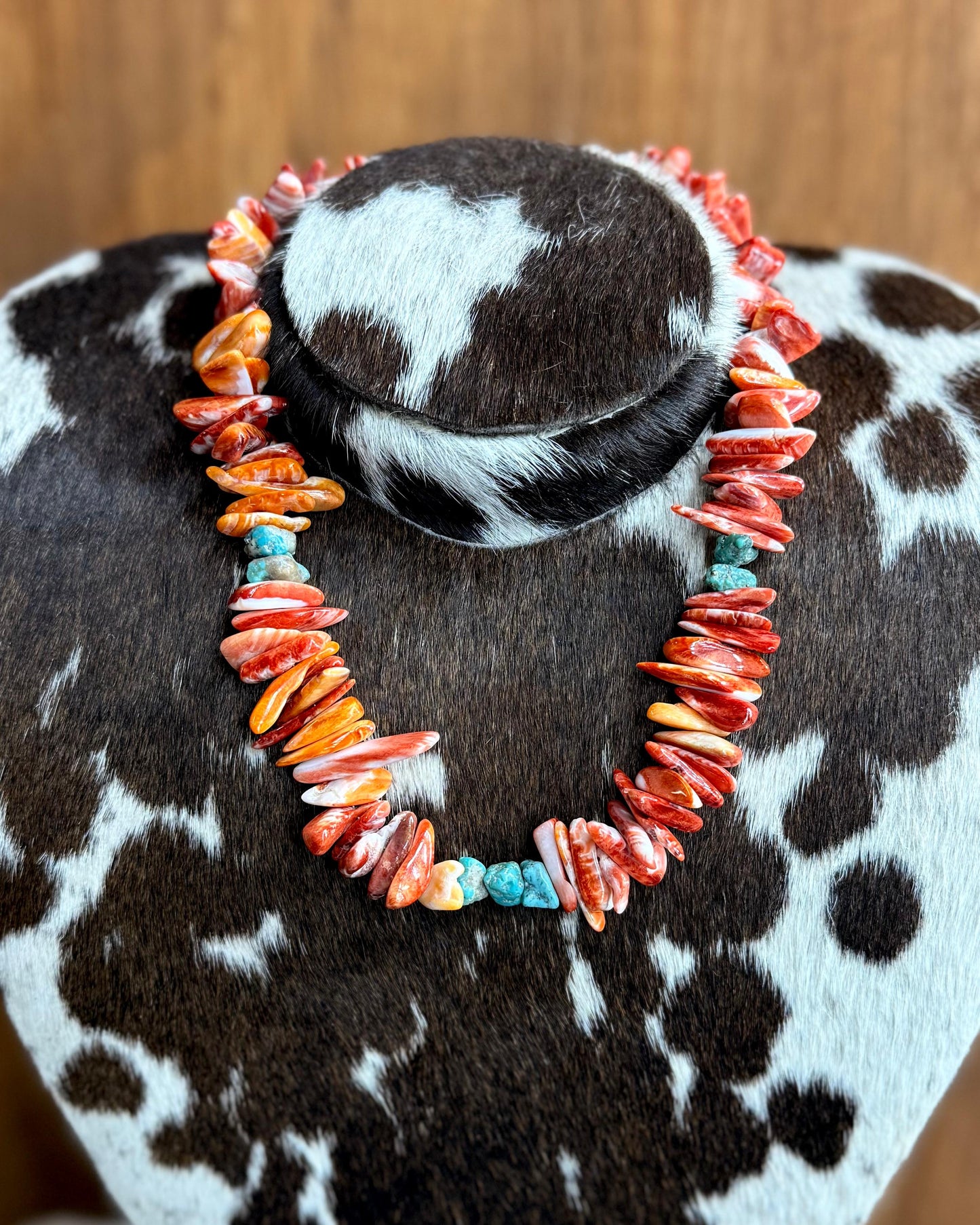 18.5" Chimney Butte Spiny & Turquoise Chunky Necklace