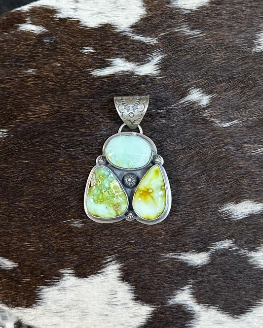 Palomino 3 Stone Cluster Pendant *Non Native